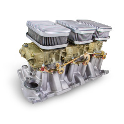 PartzBiz CM 300-521DA - Tri-Power 3X2 SBC INTAKE AND DICHROMATE CARBS KIT PartzBiz CM 300-521DA - Tri-Power 3X2 SBC INTAKE AND DICHROMATE CARBS KIT