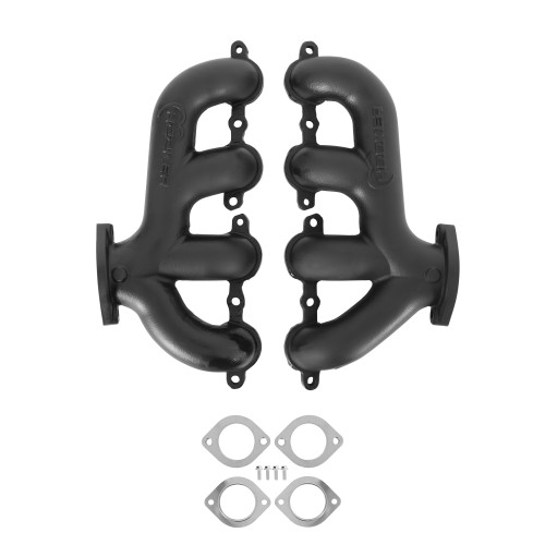 PartzBiz CM: 8505-3HKR-Hooker BlackHeart LS Swap Exhaust Manifolds - Rear Dump - Black