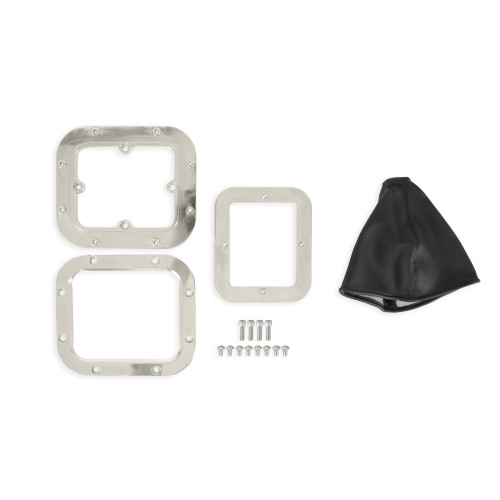 PartzBiz CM: 115000HST-Hurst Billet Shifter Boot และ Bezel - ทรงสี่เหลี่ยมผืนผ้า - ขัดเงา