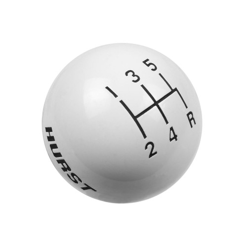 PartzBiz CM: 1630025-Hurst Shift Knob - 5-Speed Pattern - White