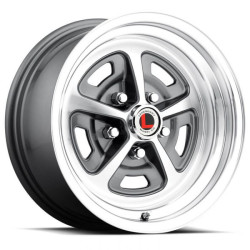 PartzBiz CM LW50-50754B - Legendary Wheels Magnum 500 - 15 x 7 in. -  5 x 4.5 - 4.25 BS - Charcoal/Machined