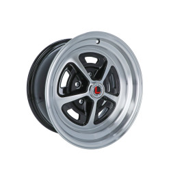 PartzBiz CM LW50-50754A - Legendary Wheels Magnum 500 - 15 x 7 in. -  5 x 4.5 - 4.25 BS - Gloss Black/Machined