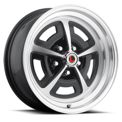 PartzBiz CM LW50-50757A - Legendary Wheels Magnum 500 - 15 x 7 in. - 5 x 4.75 - 4.25 BS - Gloss Black/Machined