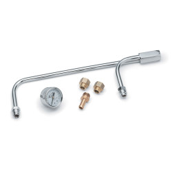 PartzBiz CM 1576 - Mr. Gasket Chrome Fuel Line with Gauge