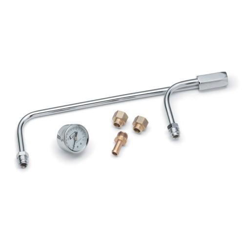 PartzBiz CM: 1576-Mr. Gasket Chrome Fuel Line with Gauge
