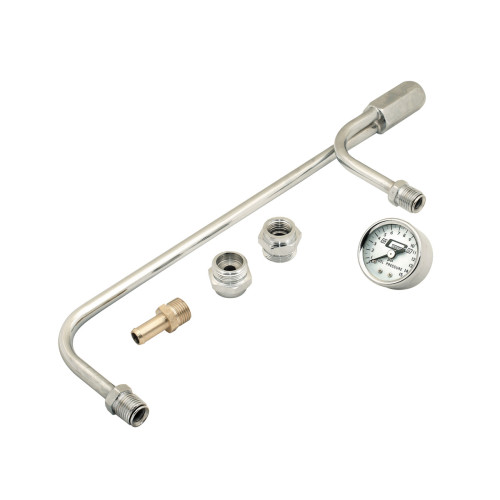 PartzBiz CM: 1559-Mr. Gasket Fuel Line Kit with Gauge & Fittings - Chrome PartzBiz CM: 1559-Mr. Gasket Fuel Line Kit with Gauge & Fittings - Chrome
