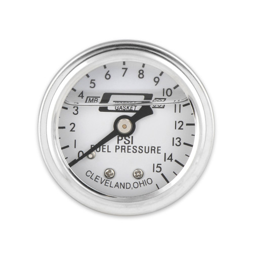 PartzBiz CM: 1563-Mr. Gasket Fuel Pressure Gauge - 0-15 PSI - 1/2 Inch Diameter - Liquid Filled PartzBiz CM: 1563-Mr. Gasket Fuel Pressure Gauge - 0-15 PSI - 1/2 Inch Diameter - Liquid Filled