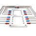 PartzBiz CM: 13350-CNOS-
NOS Blower Injector Plate, Polished Finish, Red & Blue Plumbing

