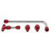 PartzBiz CM: 34-600RQFT-Dual Feed Fuel Line #6AN (Red)
