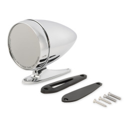PartzBiz CM C5RZ-17696-ALC - กระจกมองข้าง Scott Drake Chrome Bullet พร้อมฐานยาวและกระจกนูน PartzBiz CM C5RZ-17696-ALC - กระจกมองข้าง Scott Drake Chrome Bullet พร้อมฐานยาวและกระจกนูน