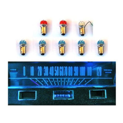 PartzBiz CM SD-6456-GA-BL - Scott Drake Instrument Panel LED Light Bulb Set, Long Speedometer