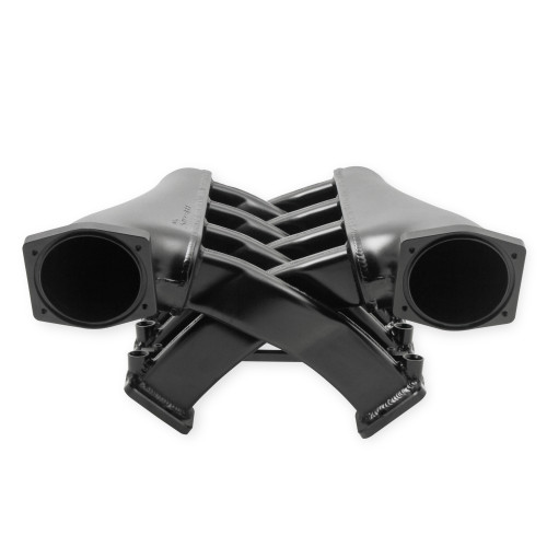 PartzBiz CM: 822242-Sniper EFI Fabricated Intake Manifold Dual Plenum 102 มม. GM LS3/L92 และชุดรางเชื้อเพลิง - สีดำ