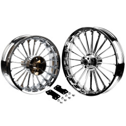 PartzBiz HD 19032155 - Turbo Spoke Wheel For Harley '14-later Harley Touring bikes - 21x5.5 Chrome Front Wheel