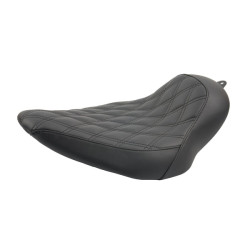 PartzBiz HD 190325879 - Riders Solo Seat Fits 180/200mm Short Rear Fender for Harley Davidson 2018+ Street Bob Fatbob Low Rider - Black Stitching