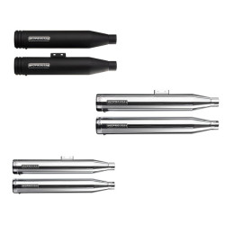 PartzBiz HD 190341236 - Slip-on Mufflers Deep Sound For 2018-2024 Harley Softail Fatboy Breakout Street Bob Slim Low Rider Heritage Classic Deluxe - Black-short