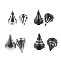PartzBiz HD 190392553 - Axle Nut Covers for Harley 2018+ Softail Fatboy Breakout Street Bob - Black Scratch / [Front]Breakout