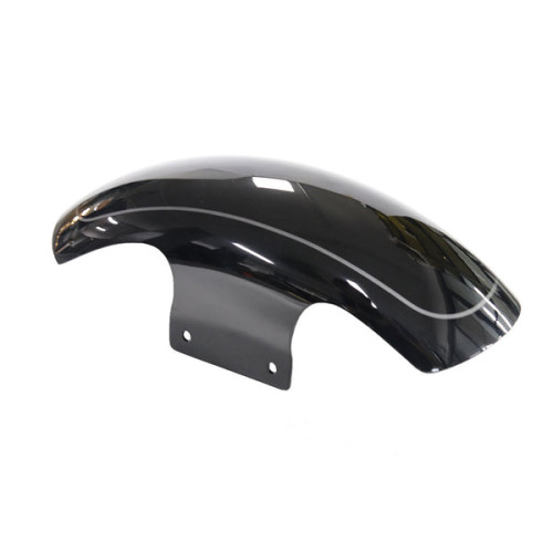 PartzBiz HD: FDR-FL160-BLS-Metal Short Gloss Black with Silver Pinstripe Front Fender For 2018+ Harley Davidson Softail Fat Boy - For 2018+ Fat Boy