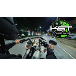PartzBiz HD PUNISHER12GB - KST Kustoms Gloss Black 12‚” แฮนด์รถ Punisher Harley Touring Batwing FLH