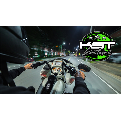 PartzBiz HD: 3470878-KST Kustoms Gloss Black 12” Punisher Handlebars Bars Harley Touring Batwing FLH