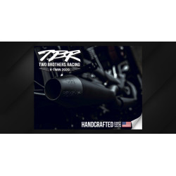 PartzBiz HD 005-4560499D-B - ท่อไอเสียท่อสลิปออน Two Brothers Racing Black Harley 17-20 Touring