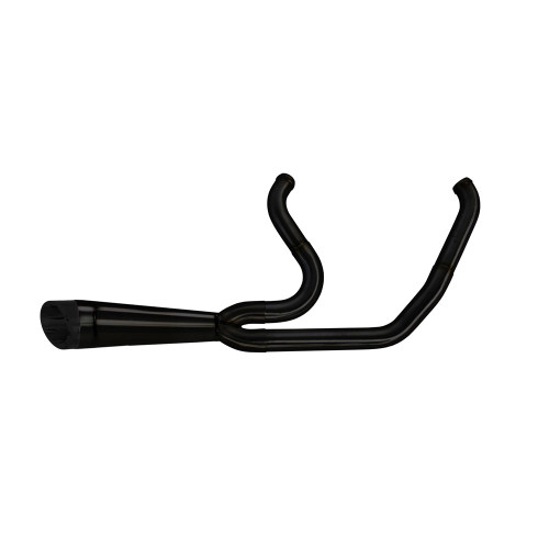 PartzBiz HD: 3456860-Two Brothers Black Shorty 2 เป็น 1 2-1 ท่อไอเสีย Harley Touring 17-20