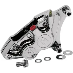 PartzBiz HD 0053-2915-CH - Four Piston Chrome Differential Bore Caliper 11.5” Rotor Front Left Harley 84-99 PartzBiz HD 0053-2915-CH - Four Piston Chrome Differential Bore Caliper 11.5” Rotor Front Left Harley 84-99