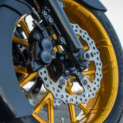 PartzBiz HD 02-223 - Arlen Ness 4 Piston Caliper Black Billet FrontRight 11.8 HarleyBig Twin XL 06-21