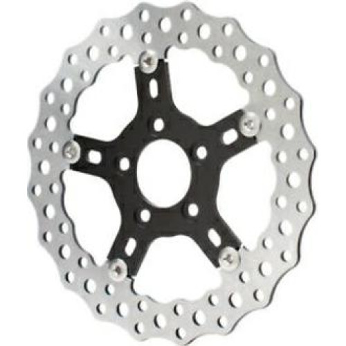 PartzBiz HD: 3442626-Arlen Ness Black Jagged Floating Front Brake Rotor 11.8” Harley Softail Touring
