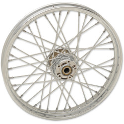 PartzBiz HD 0203-0621 - 40 Spoke Chrome 21 2.15‚” ล้อหน้าแบบมีเชือก 2008-17 Harley Softail SD ABS