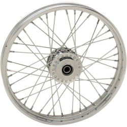 PartzBiz HD 0203-0625 - 40 Spoke Chrome 21 2.15‚” ล้อหน้าแบบผูกเชือก 2014+ Harley Sportster SD ABS