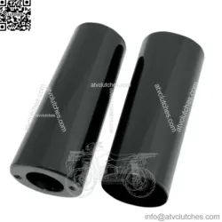 PartzBiz HD 0411-0045 - +2‚” 2 ฝาปิดสไลเดอร์ท่อโช๊คสีดำ Cowbells Harley Touring Softail 80-17