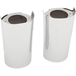 PartzBiz HD 0411-0117 - Drag Chrome Smooth +2” Length Fork Tube Slider Covers Cowbell Harley Touring 14+