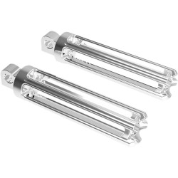 PartzBiz HD 06-104 - Arlen Ness 10 หมุดเท้าเกจคู่ Billet พักเท้าผู้โดยสาร Chrome Harley