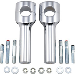 PartzBiz HD 0602-0470 - Chrome 6‚ Big Buffalo 1 1/2‚” แฮนด์ตัวยกตัวหนีบด้านบน Harley Softail Touring