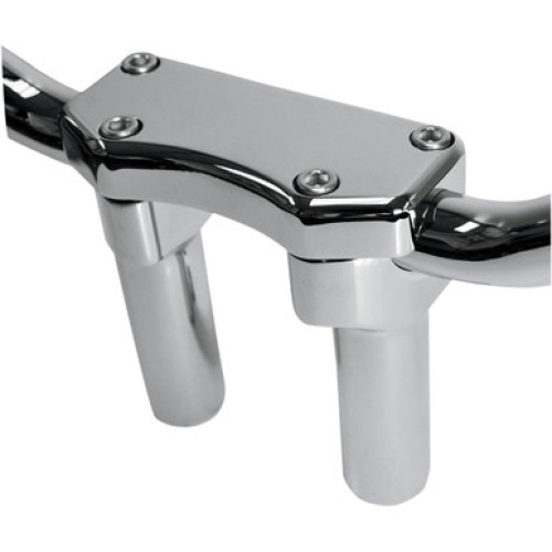 PartzBiz HD: 3472849-Drag Chrome 4” Straight Risers 1” Handlebar Top Clamp Kit Harley Softail Dyna XL