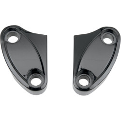 PartzBiz HD 0603-0262 - Drag Specialties Black Handlebar Riser 2 Piece Top Clamps Harley Softail Dyna XL