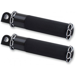 PartzBiz HD 07-929 - Arlen Ness Fusion Fixed Foot Pegs Beveled Passenger Footpegs Black Rubber Street PartzBiz HD 07-929 - Arlen Ness Fusion Fixed Foot Pegs Beveled Passenger Footpegs Black Rubber Street