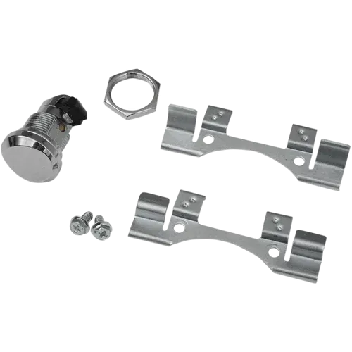 PartzBiz HD: 3448117-Drag Specialties Chrome Push Button Fuel Door Latch Kit Harley 1992-2020 Touring