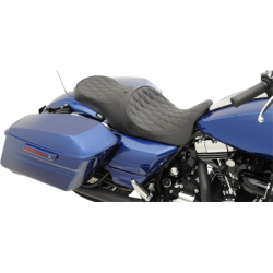PartzBiz HD 0801-1169 - เบาะนั่ง Touring แบบ Low Profile หนังสีดำ Diamond Stitch Harley