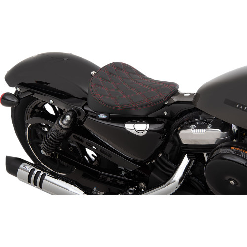 PartzBiz HD: 3462028-Drag Specialties Bobber Solo Red Stitch Double Diamond Seat Harley 10+ Sportster PartzBiz HD: 3462028-Drag Specialties Bobber Solo Red Stitch Double Diamond Seat Harley 10+ Sportster