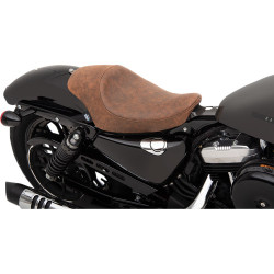 PartzBiz HD 0804-0747 - Drag Specialties 3/4 Solo Seat Distressed Brown Leather 04-19 XL Models Harley