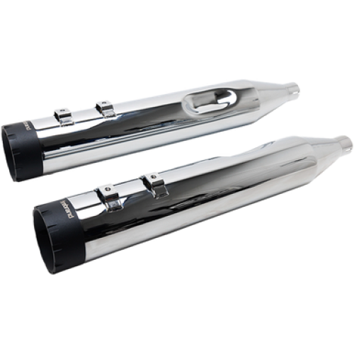 PartzBiz HD: 3482766-Firebrand Chrome 4.5” Monarch Slip-On Muffler Exhaust Pipes 96-16 Harley Touring