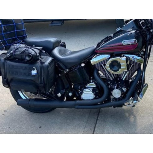 PartzBiz HD: 3453861-Thunderheader Black 2 Into 1 Header Muffler Exhaust Pipe System Harley Softail