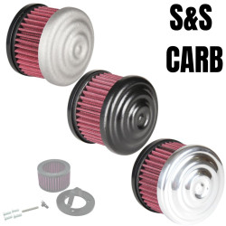 PartzBiz HD 109-0133 - TC Bros. เครื่องฟอกอากาศ Ripple Black S&S Super E & G Carbs PartzBiz HD 109-0133 - TC Bros. เครื่องฟอกอากาศ Ripple Black S&S Super E & G Carbs