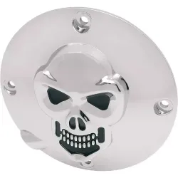 PartzBiz HD 1107-0034 - Drag Specialties 3-D Chrome Skull Derby Cover Accent 94-03 XL Harley Sportster