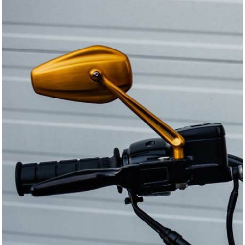 PartzBiz HD: 3471643-Arlen Ness Gold Mini Stocker กระจกมองข้างขวา แฮนด์แบบเกลียวใน Harley