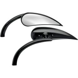 PartzBiz HD 13-401 - Arlen Ness Rad II Micro Rear View กระจกนูนทรงหยดน้ำ แฮนด์ขวาสีดำ