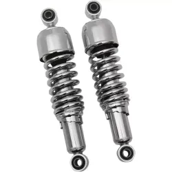 PartzBiz HD 1310-1312 - Drag Specialties Chrome 13” Replacement Nitrogen Shock Absorbers Harley Touring