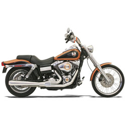 PartzBiz HD 13111J - Bassani Chrome ยาว 2 เป็น 1 2-1 Road Rage ท่อไอเสีย 2006-2017 Harley Dyna