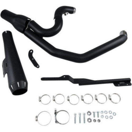 PartzBiz HD: 3475758-Bassani Black Road Rage 2 Into 1 Megaphone Exhaust System Harley Dyna 91-05 FXD